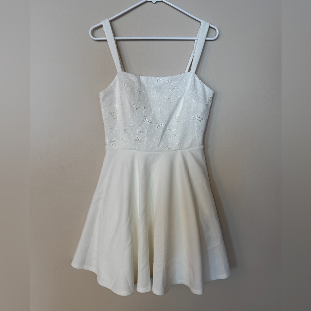 White Eyelet Fit-and-Flare Dress Trixxi size 11